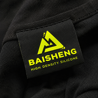 Fabricant de patchs logo 3D en silicone, étiquette en tissu jaune fluo avec impression en relief en caoutchouc pour vêtements streetwear