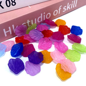 2025 Fábrica al por mayor Esmerilado Acrílico Lucite Flor Cuentas a granel Personalizado 500 g/lote Caliente Colorido Esmerilado Acrílico Cuentas en 26*29MM - Product Image 2