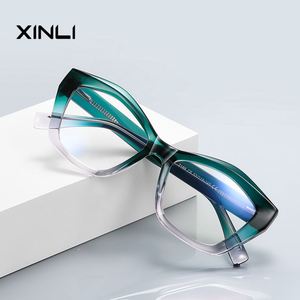 XINLI2169 Luxury TR <b>Glasses</b> Block Blue Light Butterfly Style TR90 Frame Eyewear Frames <b>for</b> Reading Clear Green Frame Wholesale - Product Image 1