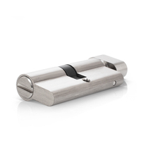 Cylindre de salle de bain Euro avec bouton Serrure de cylindre de porte de toilette en laiton massif