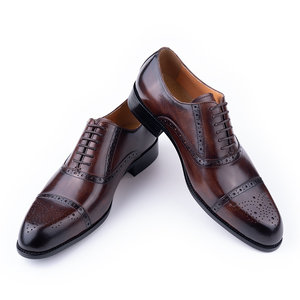 Zapatos de Vestir de Hombre de Cuero Genuino de Primera Calidad Estilo Italiano 2023, con Cordones y Punta Cerrada, en Negro y Marrón, Venta al Por Mayor - Product Image 1