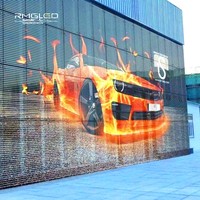 Écran LED transparent pour grille, affichage couleur pleine résolution intérieur/extérieur, étanche, translucide, luminosité 5000 cd/m², fréquence de rafraîchissement 1920/3840 Hz