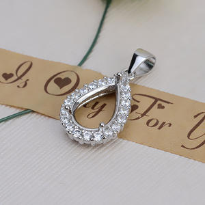 Nouvel accessoire de bricolage Wenchi : Perles en argent S925, 8-12 mm, en jade creux, support de perle, coquille de cheval, pendentif en forme de goutte pour cheveux - Product Image 4