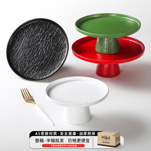 Xiangyuan <b>Melamine</b> <b>Plates</b> Round Stemmed For Party Snacks And Tea Service - Product Image 2