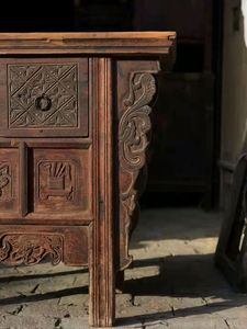 Console antique chinoise shabby chic avec deux tiroirs - Product Image 3