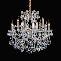 Lustre traditionnel Maria Theresa en cristal de luxe, décoration de mariage, argent, lumières suspendues pour hall d'hôtel