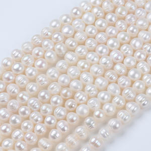 Collier de perles d'eau douce de Zhuji, vente en gros du fabricant, 9-10 mm, fil, couleur naturelle, produit semi-fini - Product Image 4