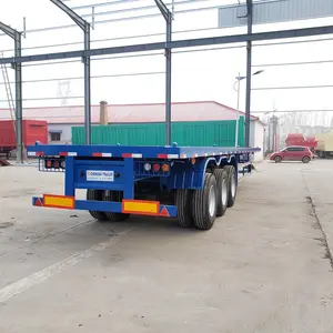 Usado 53 ft Flatbed Trailer Para Venda 3 Eixos Recipiente Semi Reboque Plano Recipiente Reboque Chassis de Pescoço de Ganso