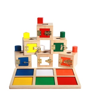 Đồ Chơi Giáo Dục Montessori Hộp Gỗ Khóa Bài Tập Đồ Chơi Trang Chủ Đào Tạo Đồ Chơi Bằng Gỗ Khóa Kim Loại Trò Chơi - Product Image 2