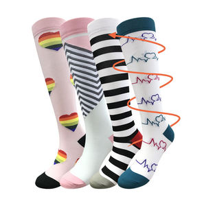 Bas de contention pour infirmières, tricotés sur mesure, design tendance, prix de gros, hauteur genou, 20-30 mmhg, chaussettes pour femmes - Product Image 1