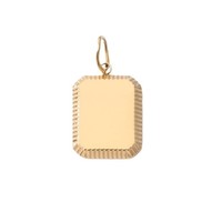 Collier tendance plaqué or avec pendentif carré en forme de brique d'or pour filles, adolescentes et femmes, en acier inoxydable