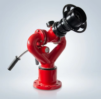 Canon à eau manuel à double poignée, débit réglable, haute résistance, rotation à 360° pour la lutte contre les incendies