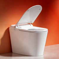 WC intelligent monobloc en céramique avec bidet électrique intégré et réservoir, à poser au sol pour salle de bain