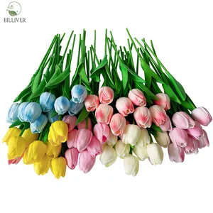 Lifelike PU Faux Tulip Flowers Artificial Silk Artificial Flowers In Bulk Real Touch Tulip for Home Decoration