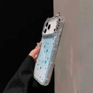 Funda de teléfono con diseño de orejas de gato Bling Star para iPhone 17 14 15 16 Pro Max 17 Air con funda protectora de película de lente envío <span class=keywords><strong>gratis</strong></span> - Product Image 4