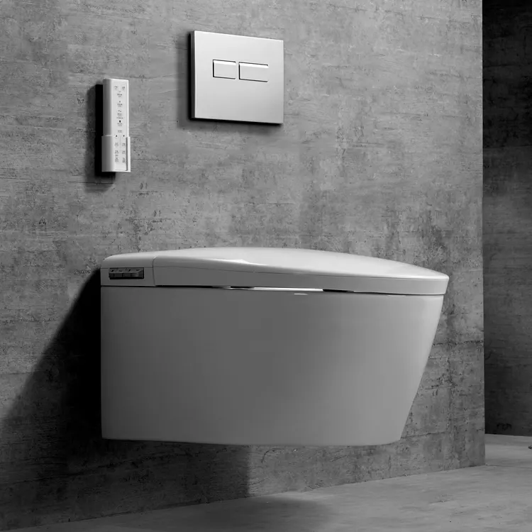 RTS दीवार बाथरूम bidet पैर सेंसर ऑटो स्वचालित फ्लश बुद्धिमान wc के साथ पूरा सेट दीवार लटका स्मार्ट शौचालय टैंक