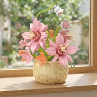 Ensemble de blocs de construction Mini Fleurs en plastique ABS, jouet de construction sur le thème des plantes succulentes, collection botanique, cadeau d'anniversaire pour tous les âges