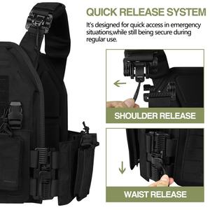 Gilet tactique en polyester 1000D avec système de libération rapide, sécurité Molle, chaleco tactico, bandolier, gilet tactique découpé au laser - Product Image 5