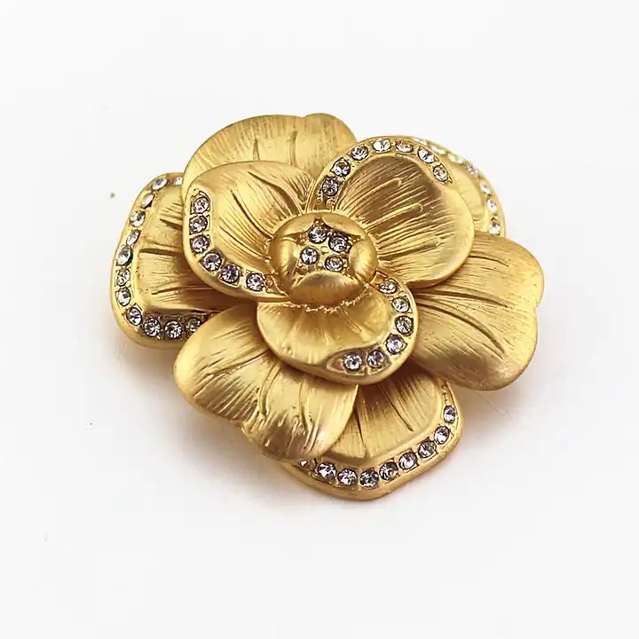 yq0382 wholesale fashion gold flower brooches