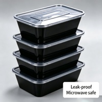 Boîte alimentaire rectangulaire jetable en plastique PP avec couvercle transparent pour sushis, salades et traiteur
