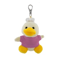 USA Entrepôt Mini Canard Jaune Porte-clés Jouet Réaliste Animal En Peluche Porte-clés pour Sac PP Coton Rempli