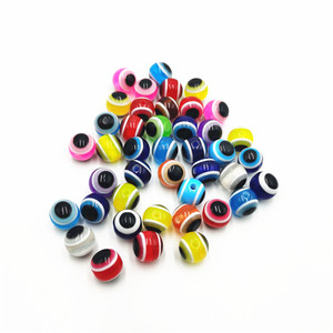 Perles en résine rondes de 10mm, couleurs mélangées, matériau de perlage durable pour accessoires vestimentaires, paquet de 100 pièces - Product Image 1