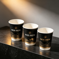 Vaso de Papel Desechable para Bebidas y Café, de Doble Pared, Kraft, Biodegradable, Compostable, Ecológico, con Logotipo Personalizado Impreso al por Mayor