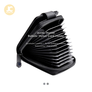 Bắc cực Hunter đạn đạo Nylon chủ thẻ 12 khe nước chống đồng xu ngăn với dây kéo ví ví thời trang - Product Image 1