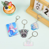 Porte-clés en acrylique personnalisés en gros, transparents, avec photo de personnage d'anime ou de dessin animé, accessoires de porte-clés, vente en gros
