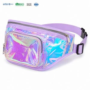 Transparent PVC Waist <b>Bag</b> Holographic Fanny Pack Adjustable Belt Zipper Pouch for Travel <b>Festival</b> Sports - Product Image 2