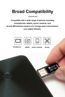 Carte mémoire pour caméra, prix usine, 128 Go, carte TF, MP3, faible MOQ, enregistreur de caméra de sécurité, MINI SD U1/U3/CLASS10, vitesse élevée, noir