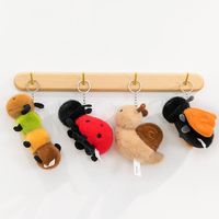 Porte-clés en peluche 3D personnalisé en coton, pendentif de sac à dos, insectes mignons (araignée, chenille, coccinelle, escargot, papillon), jouet en peluche 12 cm, unisexe