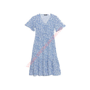 Diseño personalizado disponible para los compradores al por mayor Vestido largo de las mujeres vestido con estampado floral con bordado moderno - Product Image 1