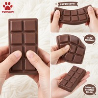 Jouet Squishy TONGXIN en forme de barre de chocolat, en PU souple et collant, à rebond lent, vente en gros, Fidget OEM