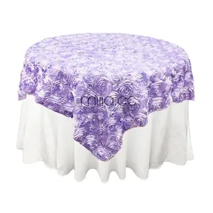 婚礼玫瑰花缎面桌布桌布覆盖