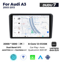 DUDUAUTO Autoradio Android pour voiture, écran tactile 2K, 12/512 Go, système 7870, DSP TDA7803 pour AUDI A4