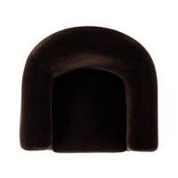 Fauteuil Club Incurvé en Velours Marron Foncé de Luxe Italien Moderne pour Salon de Designer et Projet de Villa de Prestige