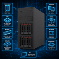 Servidor en Torre ST250 V3 4U, un Solo Xeon E 2400, DDR5 4800, Aplicaciones de Almacenamiento de Archivos para Pequeñas Empresas, Probado