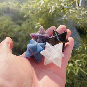 Venta al por Mayor de Colgantes Merkaba de Cristal Natural de Obsidiana de 1 Pulgada, Estrella de <span class=keywords><strong>Cuarzo</strong></span> <span class=keywords><strong>Aventurina</strong></span> para Decoración - Product Image 4