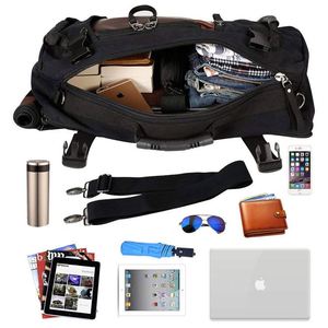 Customizable Factory-Supplied Durable <b>Canvas</b> Laptop <b>Backpack</b> With Strap Closure for Men & Women Outdoor Camping Logo Pattern - Product Image 5