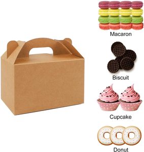 Cajas de Comida Coreana para Llevar, Cajas de Cartón para Papas Fritas, Hamburguesas, Comida Rápida, Cajas de Embalaje para Picnic, Cajas de Cartón Kraft con Asa para Galletas - Product Image 1