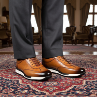 Chaussures de tennis pour hommes, nouvelle collection été, en cuir véritable de vachette, à lacets, semelle extérieure en caoutchouc, style décontracté et tendance pour la marche