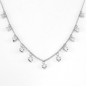 Heart Shape Pendant Necklace Gold Stainless Steel Choker Chain For Women Gift Jewelry - Product Image 5