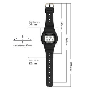 Chronograph Countdown Digital Watch Unisex Fashion Outdoor Sport Luminous Rubber Band Waterproof Alarm <b>Clock</b> Watch - Product Image 5