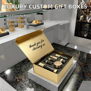 Boîtes cadeaux personnalisées de luxe en carton pliable rigide avec fermeture magnétique, doublure en éponge recyclable, votre logo - Product Image 2