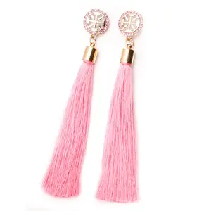 Pendientes largos con borlas para mujer, aretes colgantes, borlas, flecos, colorido, bohemio