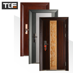 Dernière conception de la Turquie <span class=keywords><strong>Porte</strong></span> en bois en acier blindé Entrée de sécurité extérieure Portes en acier turques <span class=keywords><strong>Prix</strong></span> - Product Image 4