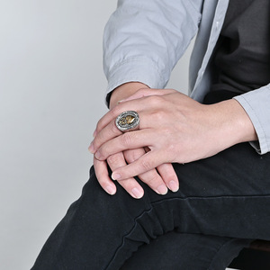 Sacré-Cœur de Jésus Chevalière Catholique Churt Bijoux En Or Corazon Sagrado Anneaux Hommes Bague En Acier Inoxydable - Product Image 2