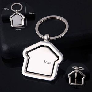 House Shape Keychain Blank Engrave Sublimation Metal Key Chain <b>Custom</b> Key Ring Beer Bottle Opener Keychain Real Estate Key Ring - Product Image 3