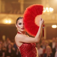 Éventail de danse en plumes de dinde épaissies de qualité supérieure pour décorations nuptiales, défilés de Cheongsam, spectacles de danse et enterrements de vie de jeune fille pour adultes